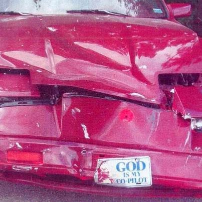 Funny God Is My Co-Pilot Car Crash Fail Picture