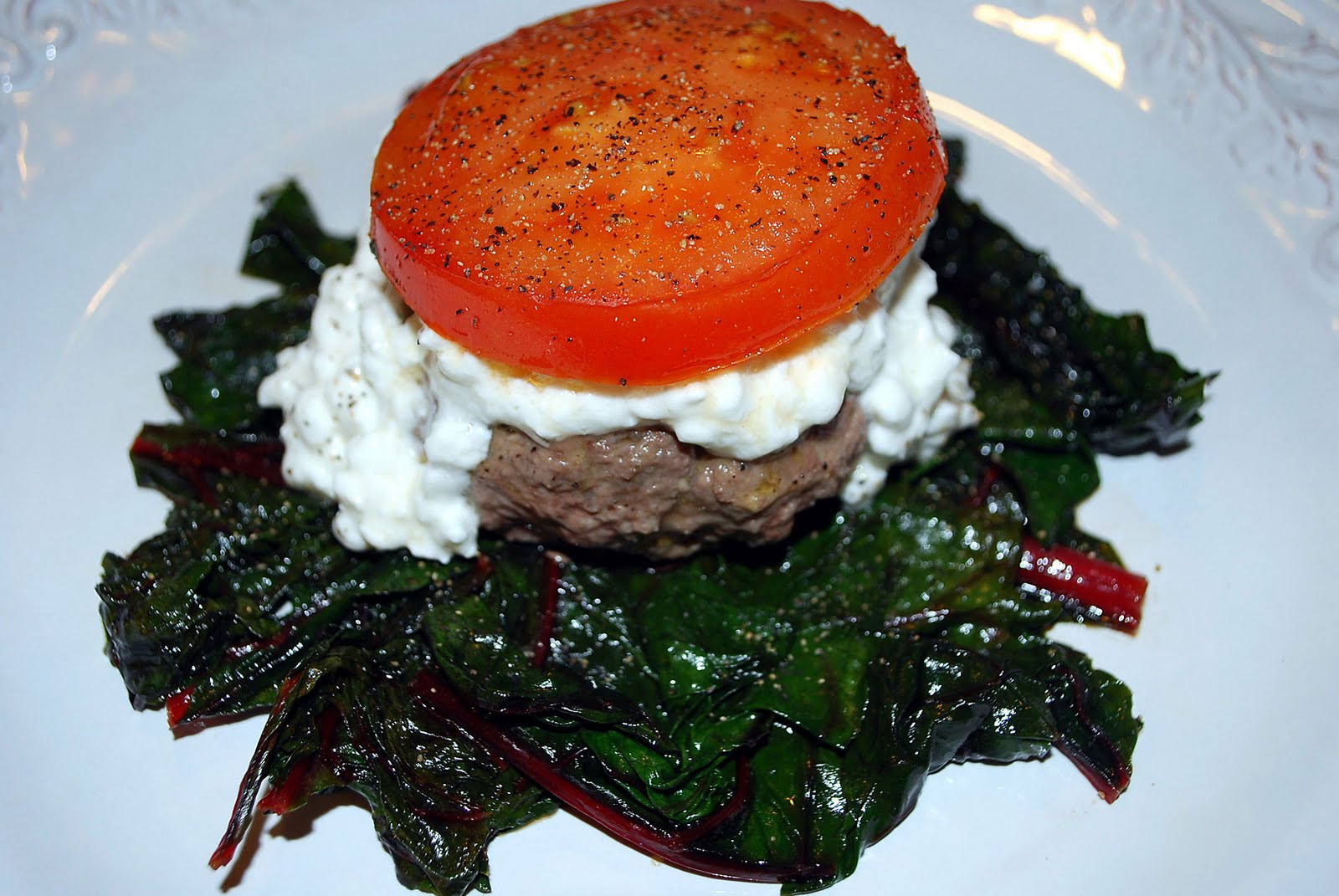 Lucy's Ladle Swiss Chard CottageCheese Burger