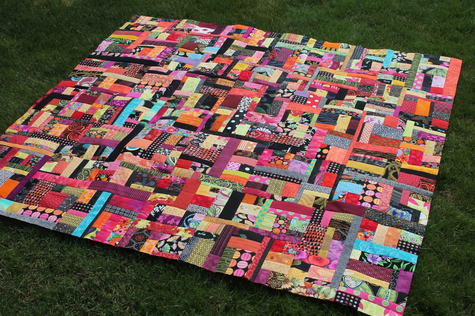 I have no idea how many pieces of fabric are in this quilt top but it measu...