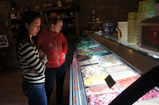 Our tour guide and I mull over ice cream flavors