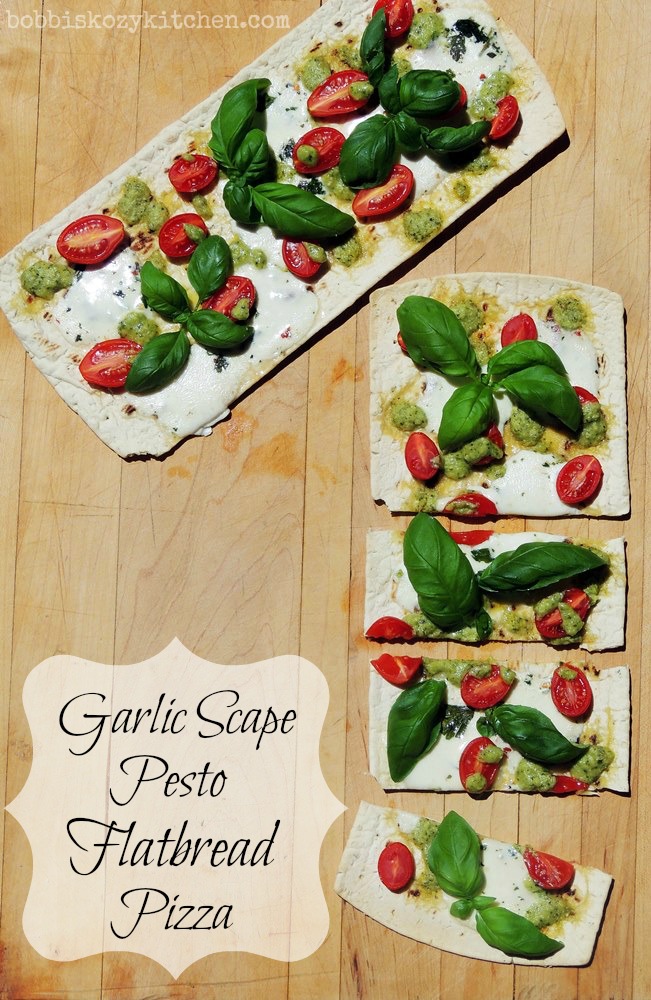 Garlic Scape Pesto Flatbread Bobbi's Kozy Kitchen