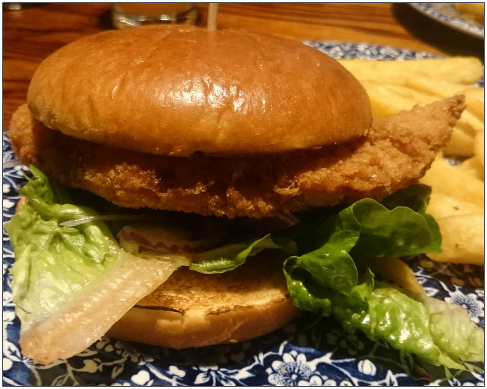 Buttermilk Chicken Burger, Wetherspoons Birmingham, UK The Patty