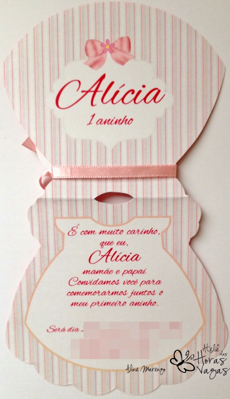convite artesanal aniversário infantil chá de bebê roupa roupinha vestido vestidinho de boneca floral provençal menina