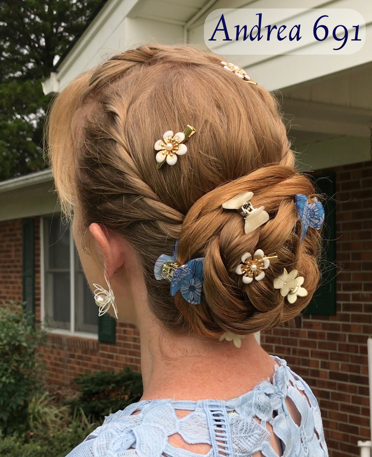 Braids & Hairstyles for Super Long Hair Light Blue Rope Braid Updo