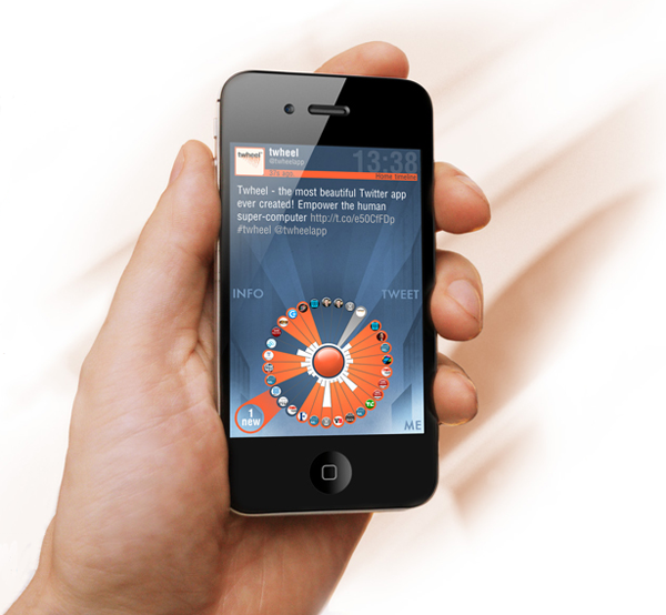 Twheel interactive application visualizes tweets