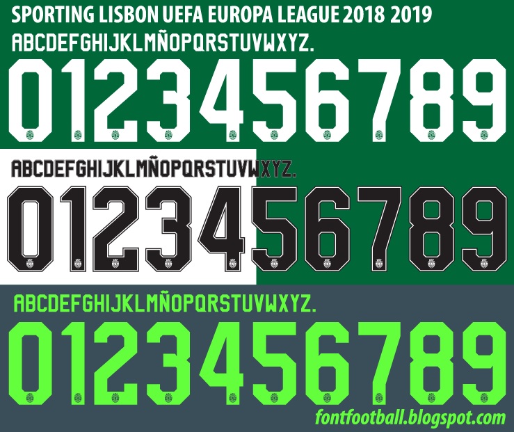 FONT FOOTBALL Font Vector Sporting Lisbon UEFA Europa League 2018 2019 kit