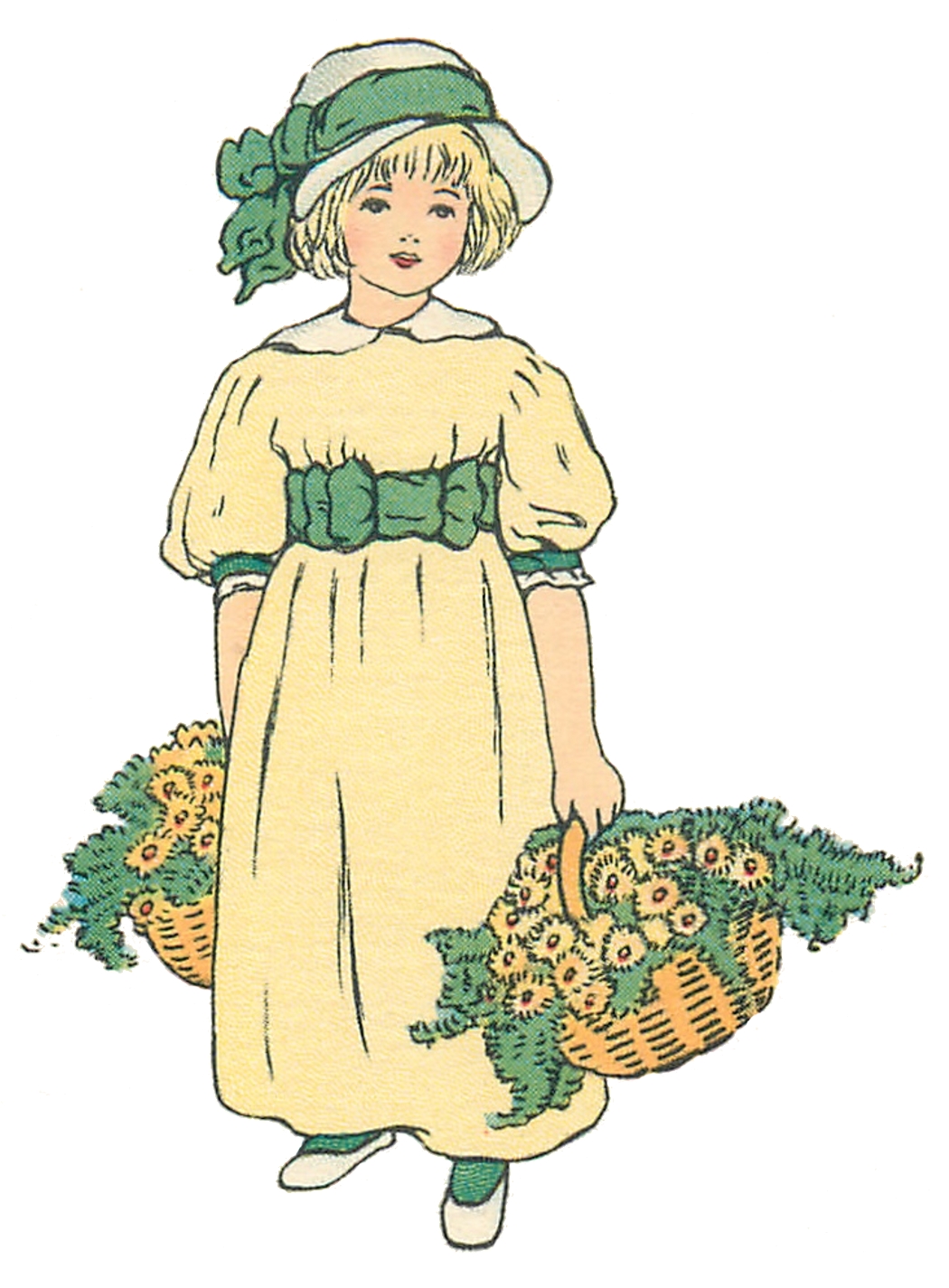 clipart girl with flowers - photo #13