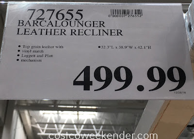 Deal for the Barcalounger Leather Swivel Glider Recliner Chair at Costco