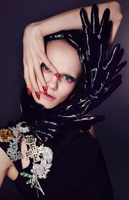 Futuristic Alien Avant Garde Black Glove Edgy Makeup Beauty Editorial ...