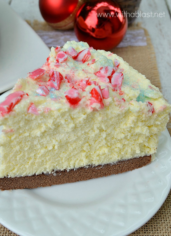 White Chocolate Mousse Cake has a chewy Cake base, creamy Mousse and a taste which will blow you away ~ make-ahead friendly recipe #Mousse #MouseCake #WhiteChocolateMousse #WhiteChocolateDessert #HolidayDessert #HolidayCake