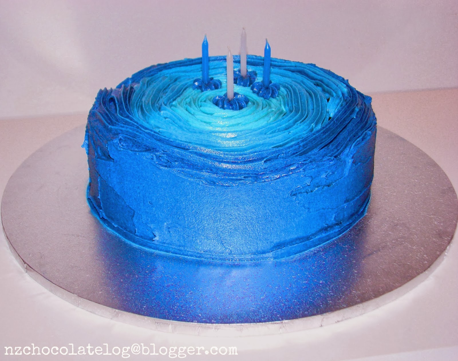 Chocolate Log Blue Buttercream Chocolate Cake