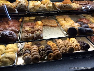 donut case at Dream Fluff Donuts in Berkeley, California