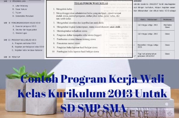 Contoh Program kerja Wali Kelas Kurikulum 2013 Untuk SD