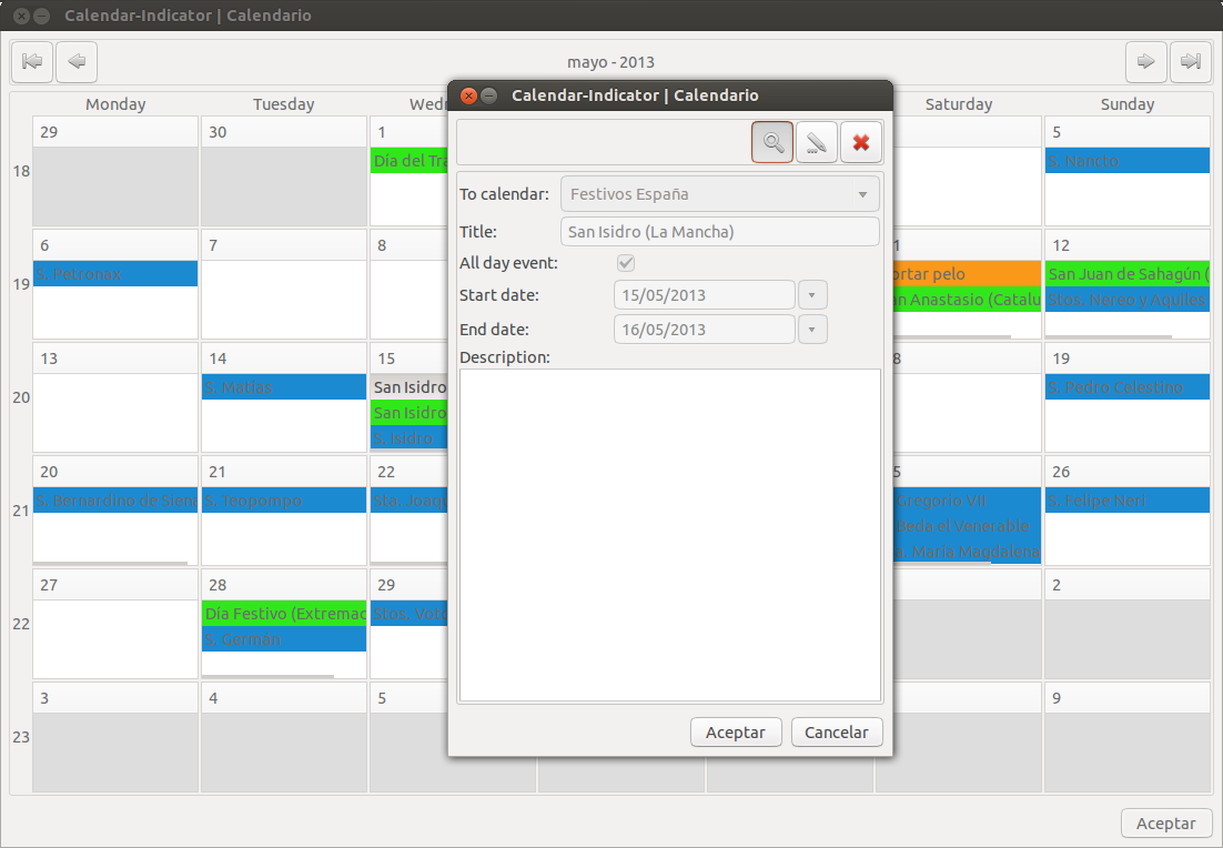 tondekeman's eworld Elementart OS,Ubuntu Google Calendar indicator