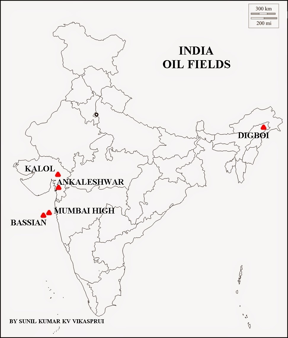 In The Given Political Map Of India Locate The Following Oil Field In ...