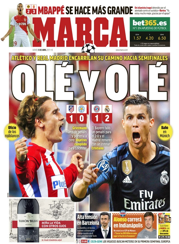 Real Madrid-Atlético, Marca: "Olé y olé"