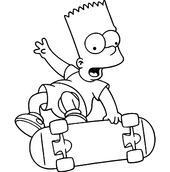 27+ Desenhos do Bart (Simpsons) para Imprimir e Colorir/Pintar