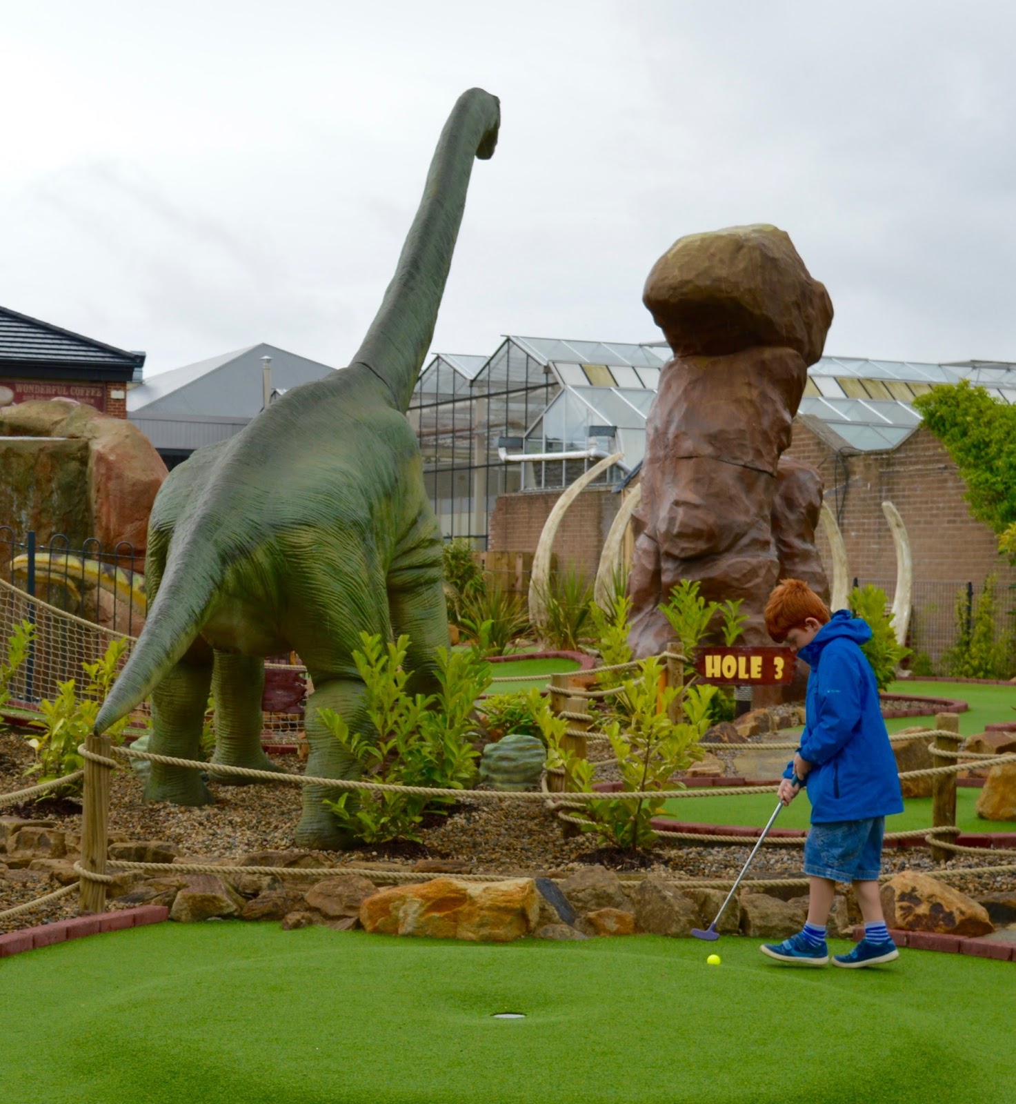 Jurassic Dinosaur Crazy Golf at Heighley Gate Garden Centre near Morpeth