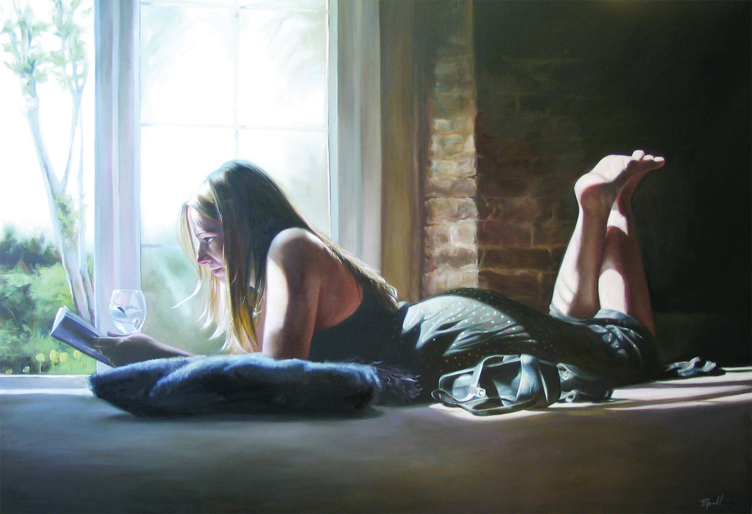 Дремлющий в тиши. Английский художник Tina Spratt. Девушка наедине с собой.
