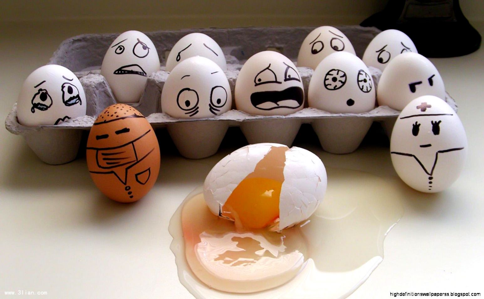 Funny Eggs with Faces