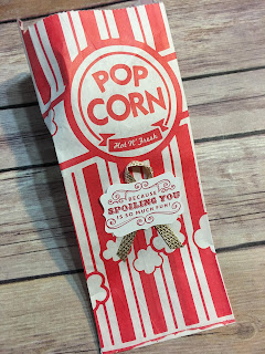 This popcorn bag was a gift at our Weekend Getaway Retreat.  We used Stampin' Up!'s Carousel Birthday stamp set, Cupcakes & Carousels Embellishment Kit, and the Sale a Bration Metallic Ribbon Combo.  #stampinup #stamptherapist www.stampwithjennifer.blogspot.com