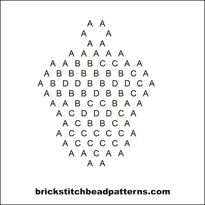 Click for a larger image of the Bearded Halloween Mini Skull bead pattern word chart.
