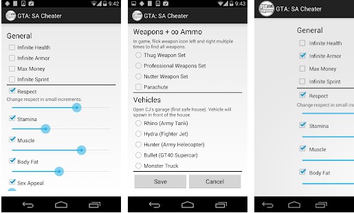 GTA San Andreas Cheater Apk for Android (Paid) – Myappsmall provide