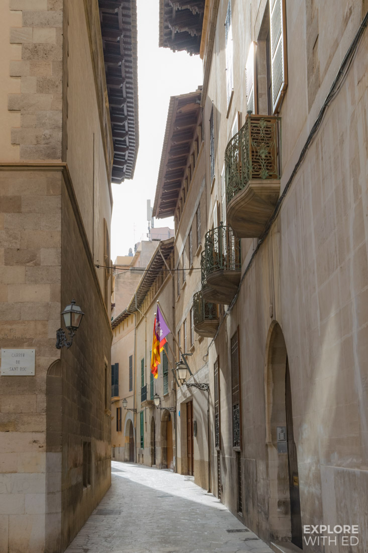 Beautiful old town streets in Palma de Mallorca