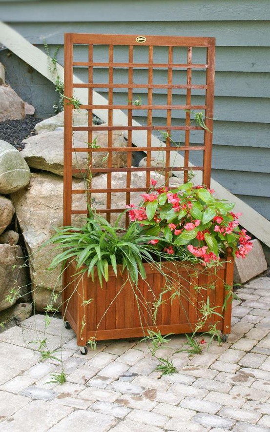 AllPurpose Flower Bookend planters with a trellis