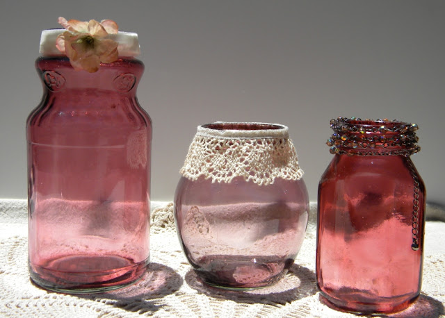 DIY Faux Cranberry Glass