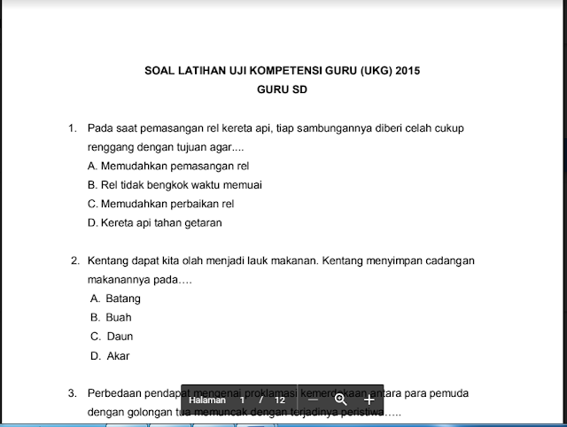 Contoh Soal Tkb Guru Sd Pai Bakti Soal
