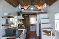 tiny farmhouse kitchen homes houses interior barn liberation town plans living floor loft wheels bedroom sliding door open concrete plan
