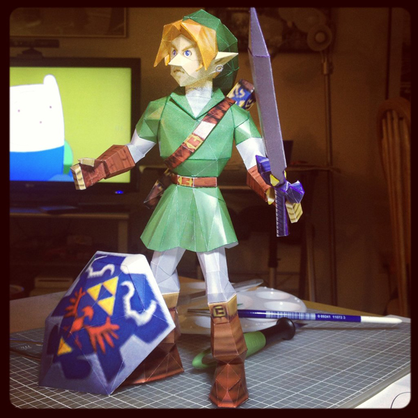 Ninjatoes' papercraft weblog: Papercraft Legend of Zelda: The Ocarina of  Time Menu Link WIP 4!