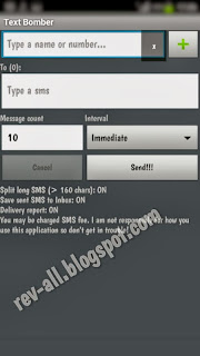 tampilan aplikasi android Text Bomber (rev-all.blogspot.com)