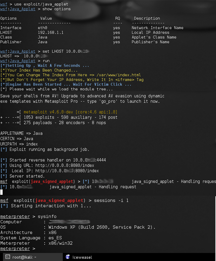 Websploit Exploitation Descubriendo Websploit ~ Security By Default