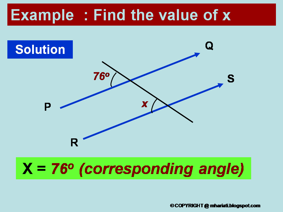 TIP BELAJAR MATEMATIK (TIPS FOR LEARNING MATHEMATICS): CORRESPONDING ANGLE