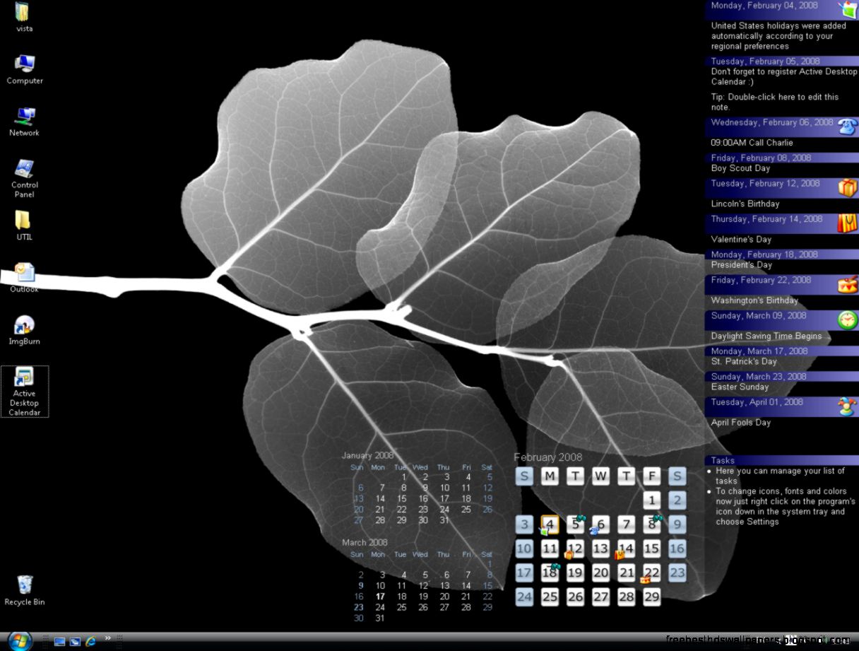 Screenshots   Active Desktop Calendar   XemiComputers