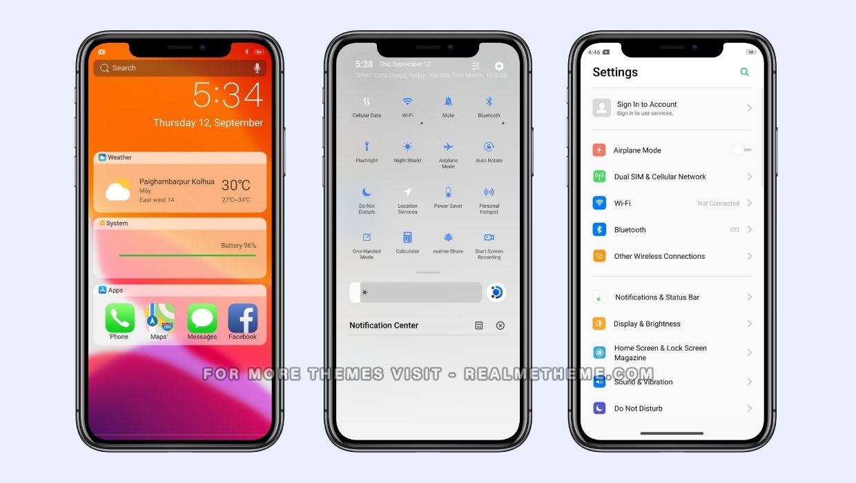 iOS 13 Theme for Realme Devices