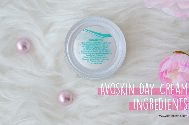 avoskin day cream ingredients