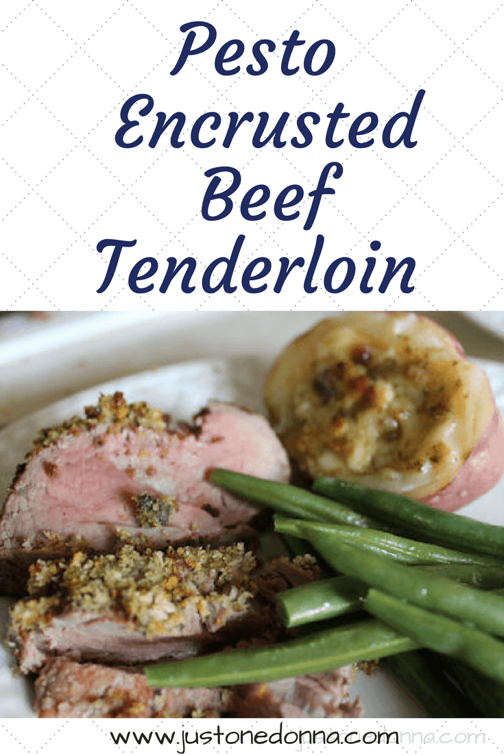 Pesto Encrusted Beef Tenderloin JustOneDonna