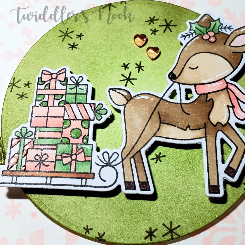 Festive Fawns Card by November Guest Designer Amanda Wilcox | Festive Fawns Stamp Set and Snowfall Stencil by Newton's Nook Designs #newtonsnook #handmade