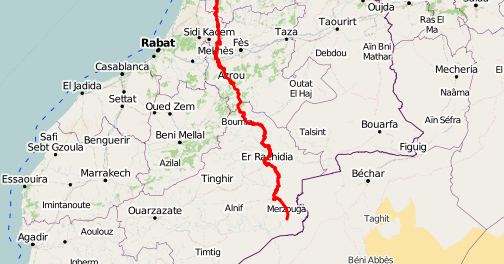 Route Nationale Numéro 13 (RN13 ou N13) Maroc Maps