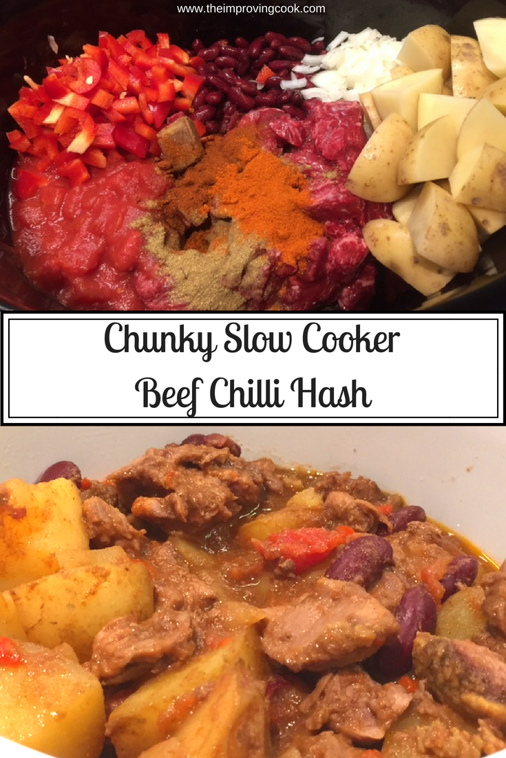 Chunky Slow Cooker Beef Chilli Hash