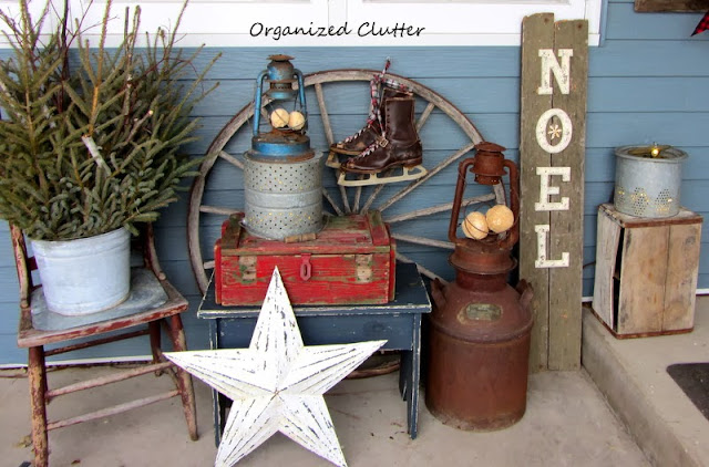 A Junky, Rustic Christmas/Winter Covered Patio - Organized Clutter