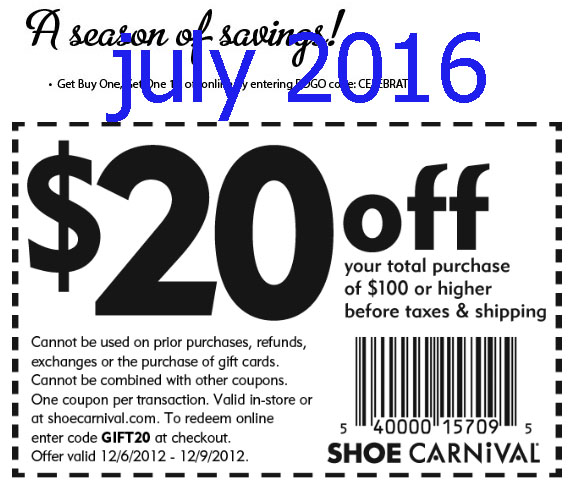 Free Printable Coupons: Shoe Carnival Coupons