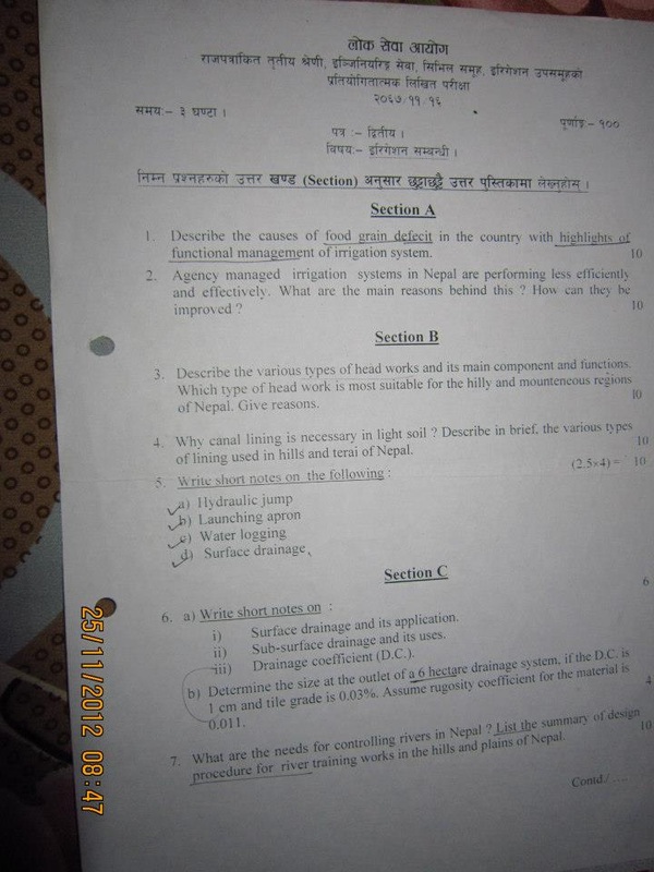 Loksewa questions collection of Civil Engineering IOE Notes Notices