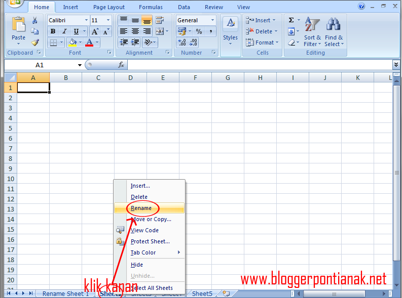 Cara Rename Menambahkan Menghapus Dan Mewarnai Sheet Di Excel 2007