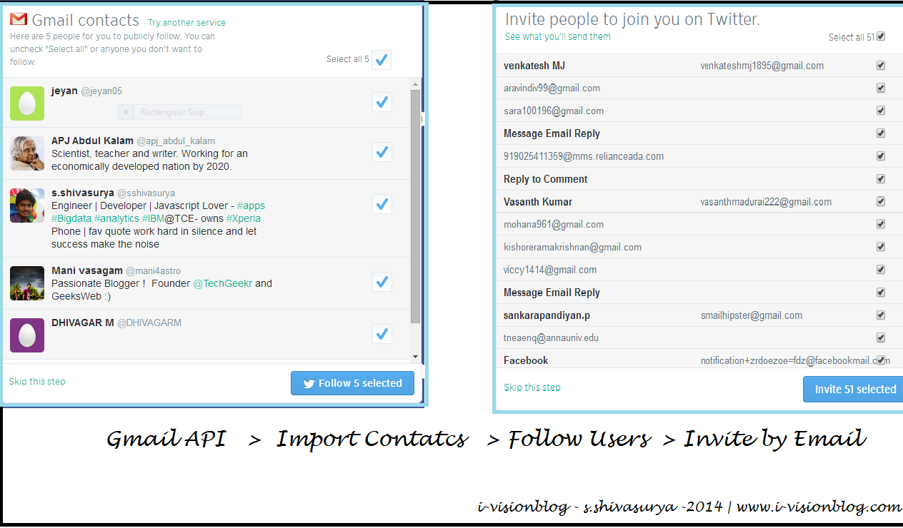 Import Contacts and Invite New Contacts By Email From Gmail Contacts API - Inspired By Linkedin,Twitter Importer