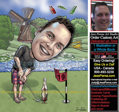 Golfer Caricature 