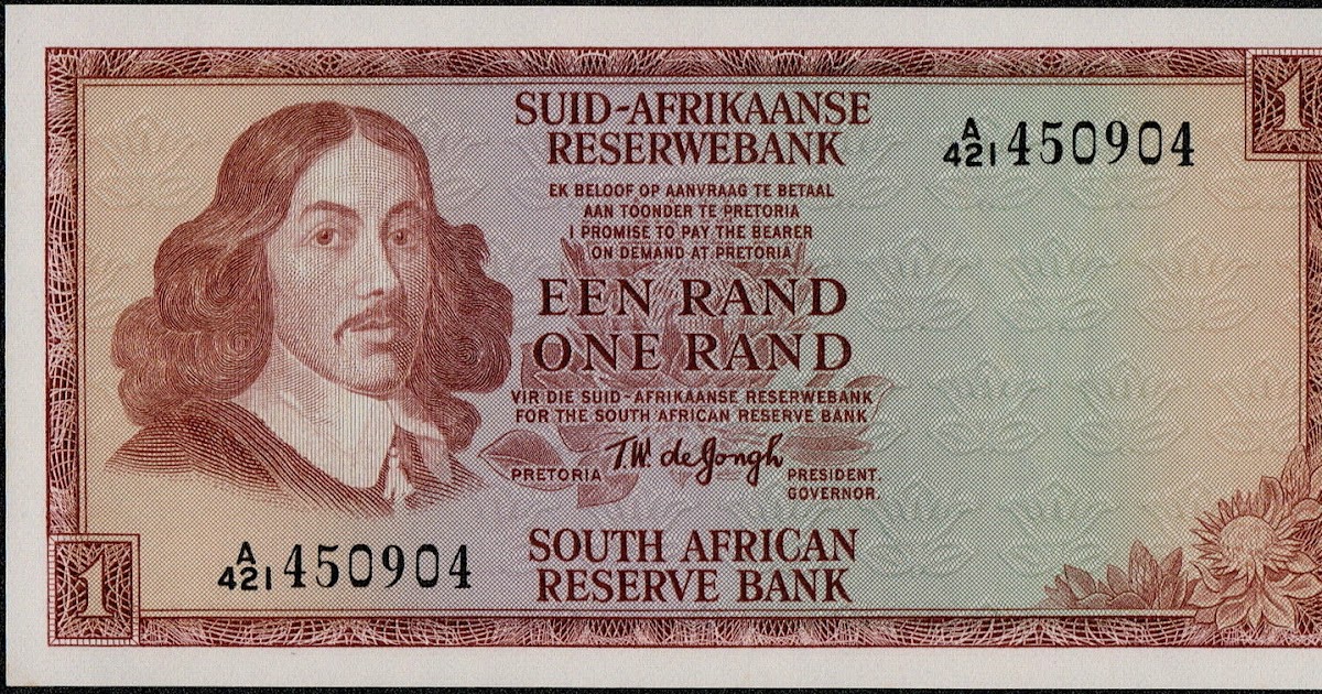 My Currency Collection South Africa Currency 1 Rand banknote 1967 Jan van Riebeeck